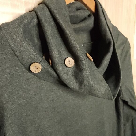 Hibelle Green Lagan Funnel Neck Tunic Medium - Picture 3 of 7